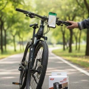 FLY Universal Mechanical Bike & Motorcycle Phone Mount ? 360? Adjustable Handlebar Bracket for Bicycles, Scooters & E-Bikes
