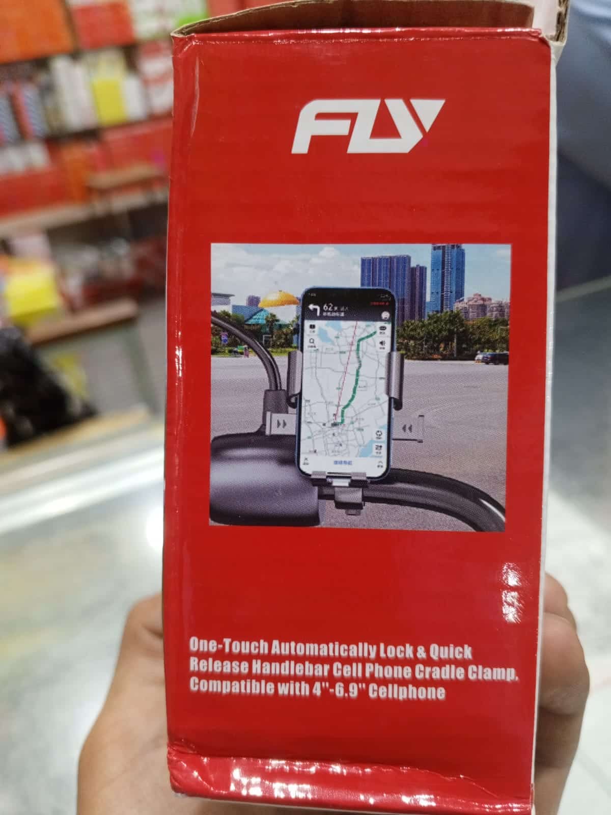 FLY Universal Mechanical Bike & Motorcycle Phone Mount ? 360? Adjustable Handlebar Bracket for Bicycles, Scooters & E-Bikes