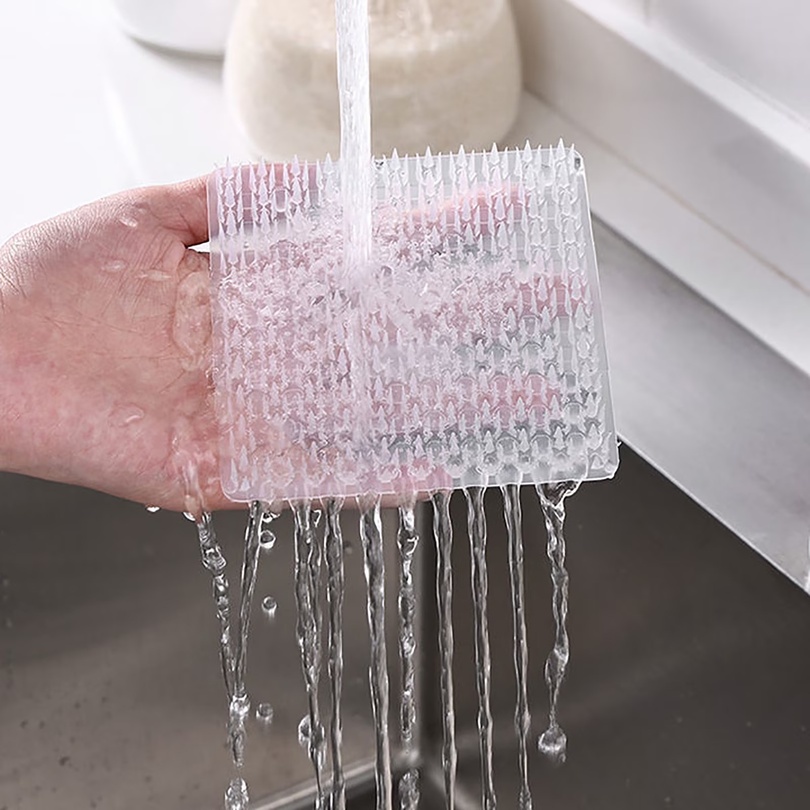 Silicone Fruit And Vegetable Cleaning Brush With Handle Flexible Kitchen Cleaning Tool For Potatoes Carrots Corn | Random Color