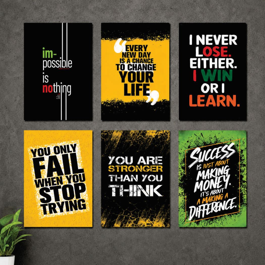 Set of 6 Premium Wall Art Photo Tiles ? Modern Home Decor Sets 8x11